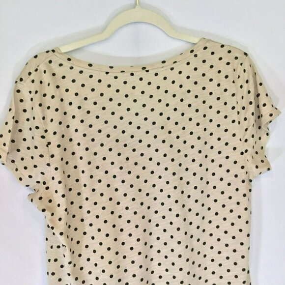 Style & Co Sport Essential Tee Tan Black Polka Dot Women Sz Medium Short Sleeve - Picture 6 of 8